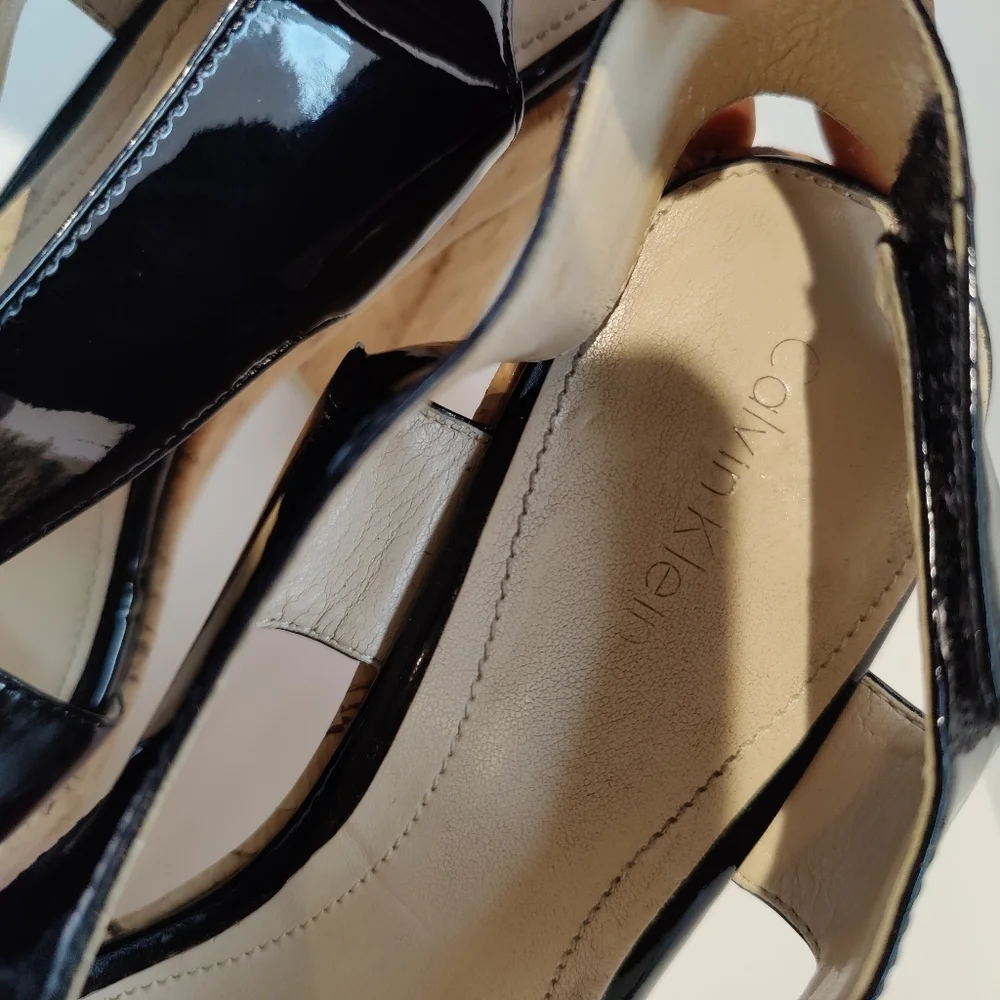 Calvin Klein Black Patent Leather TAMRA Heels
